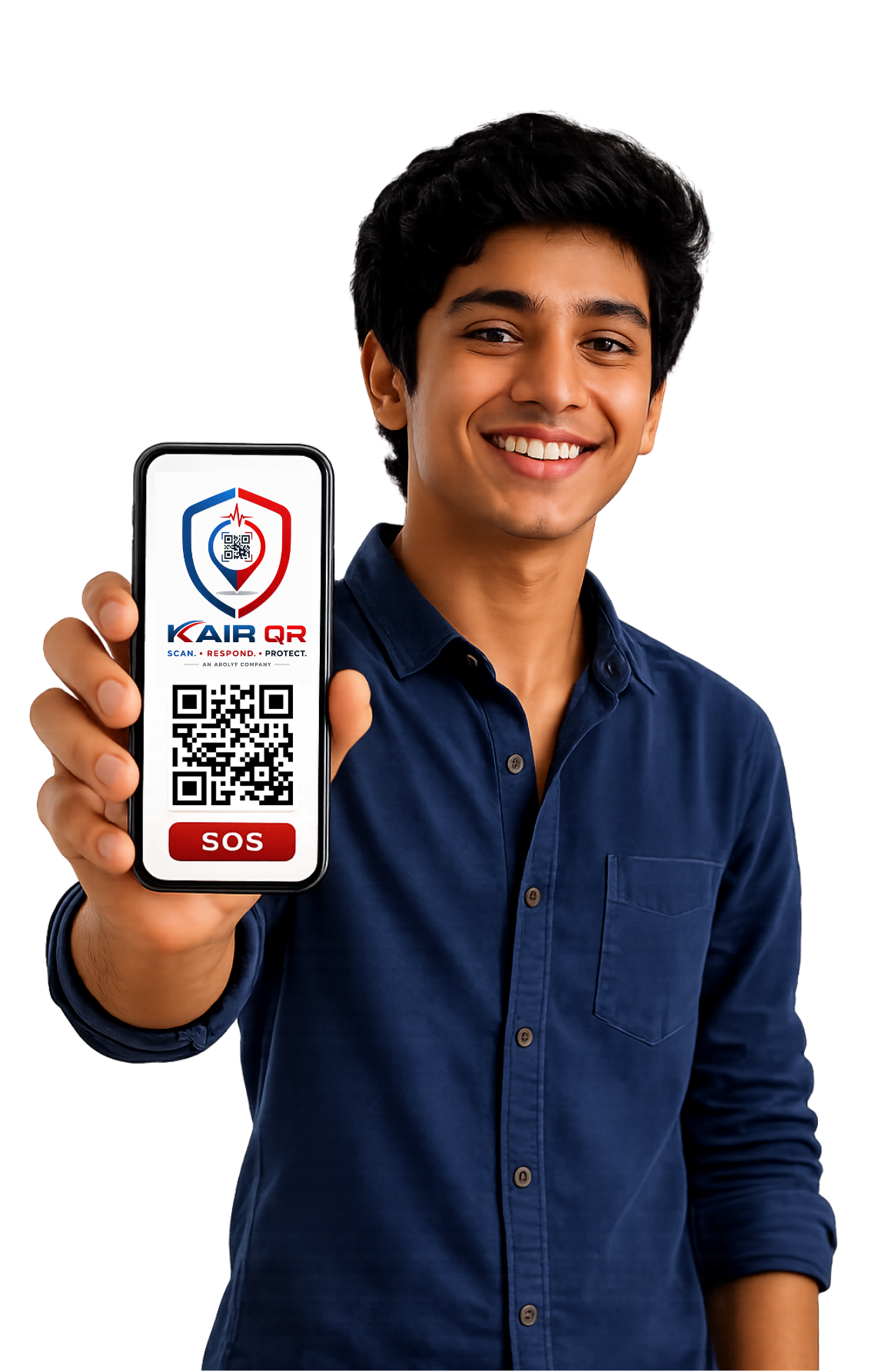 KAIR QR Emergency SOS Scan Screen